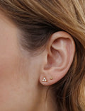 JaxKelly Trio Cluster Gold Earrings-Pearl