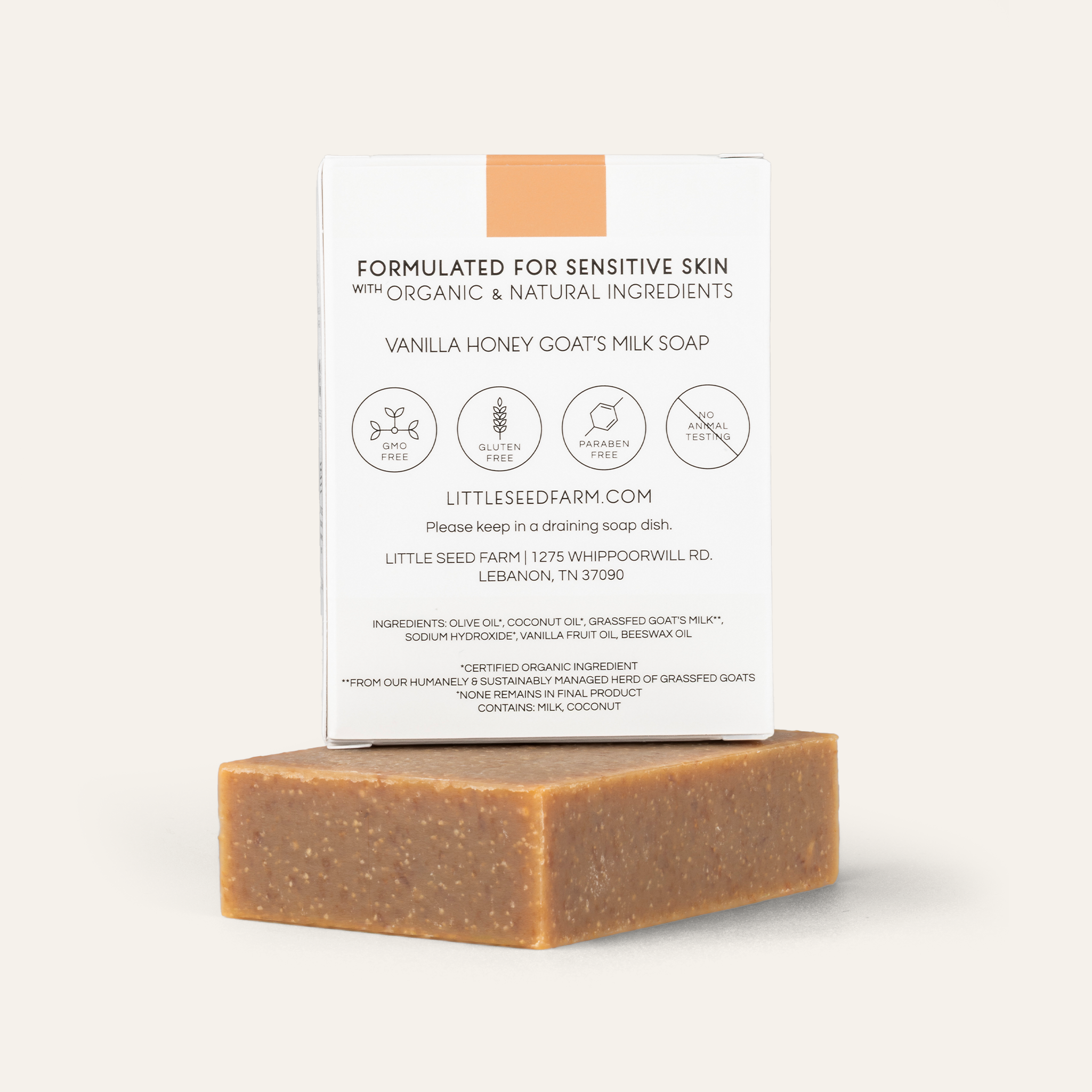 Little Seed Farm Vanilla Honey Bar Soap