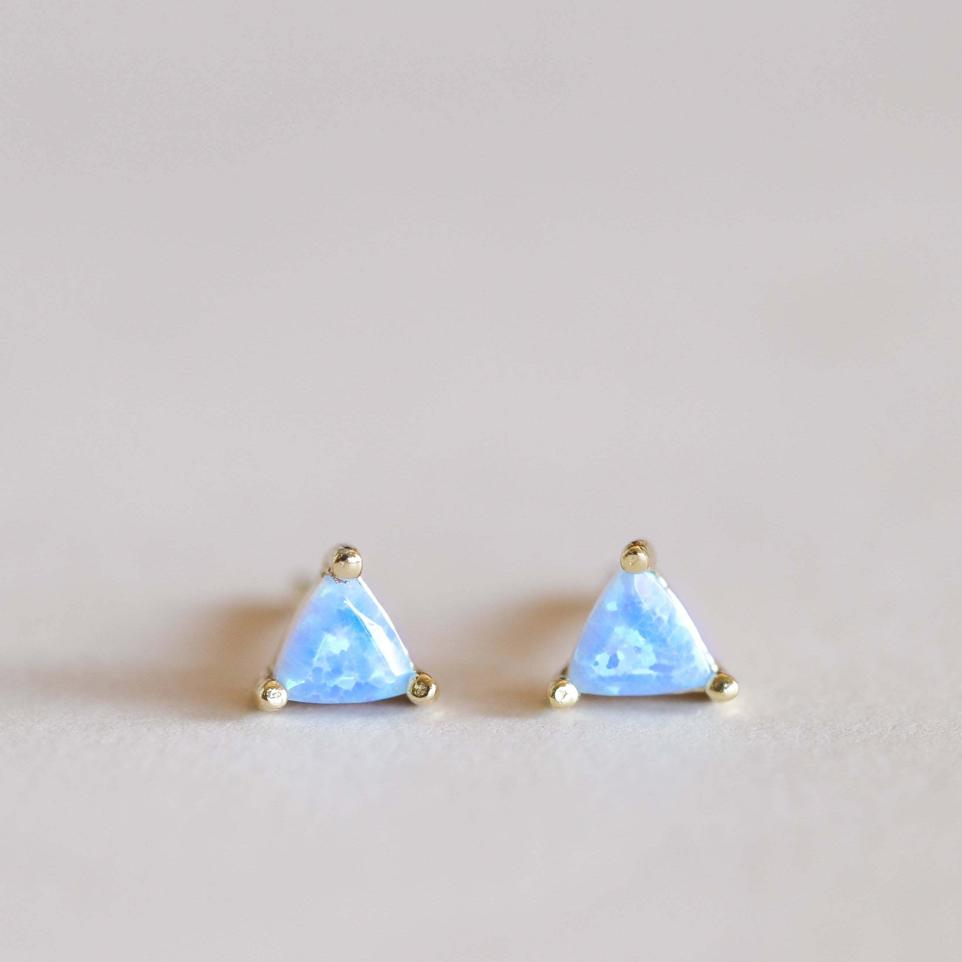 Mini Energy Gem - Fire Opal - Gold Earrings