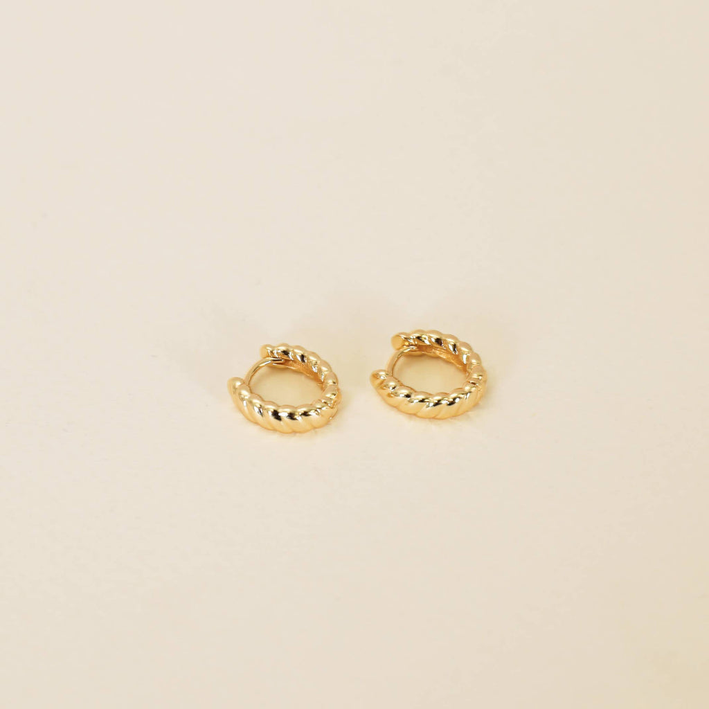 JaxKelly Small Channel Gold Hoop Earrings