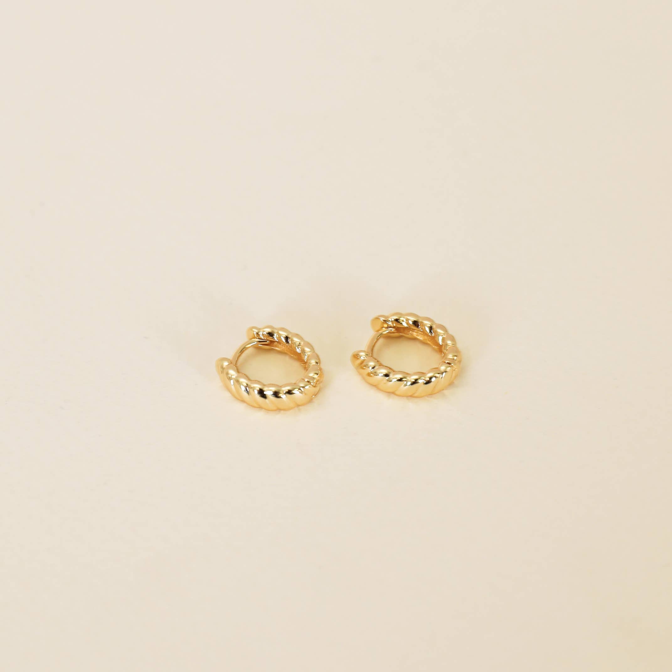 JaxKelly Small Channel Gold Hoop Earrings