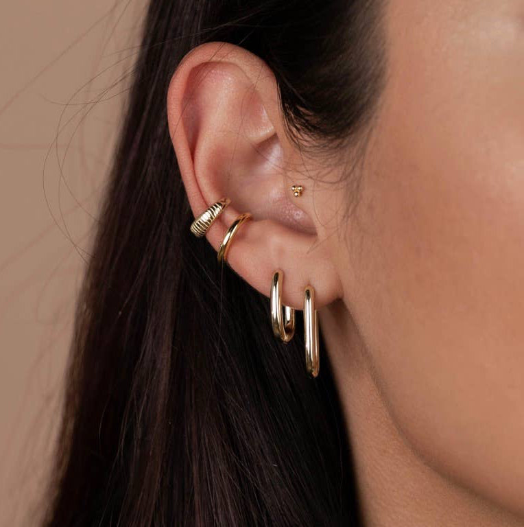 JaxKelly Gold Hoop Large Rectangle Earrings