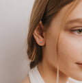 Mini Energy Gem - Fire Opal - Gold Earrings