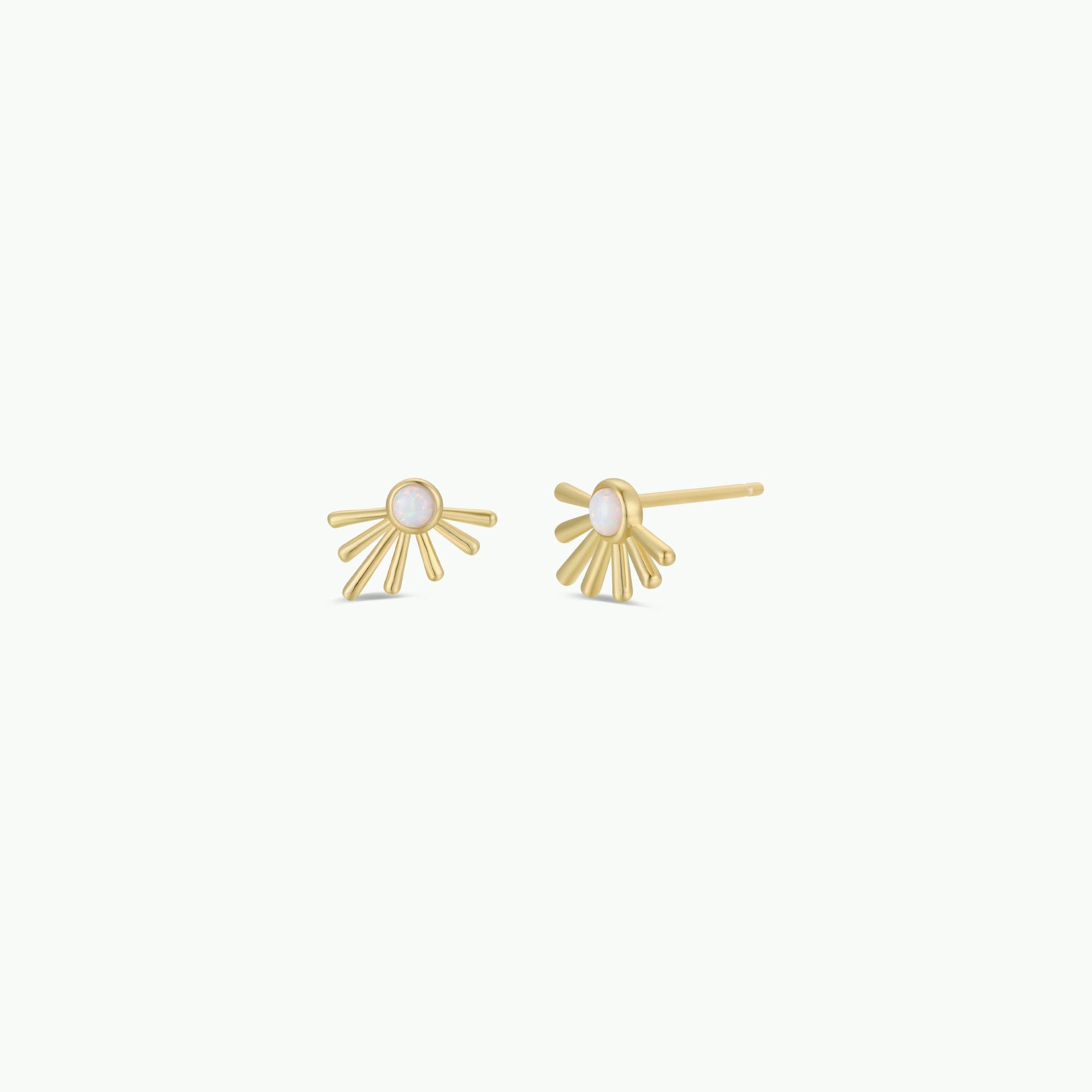JaxKelly Sun Ray White Opal Earrings