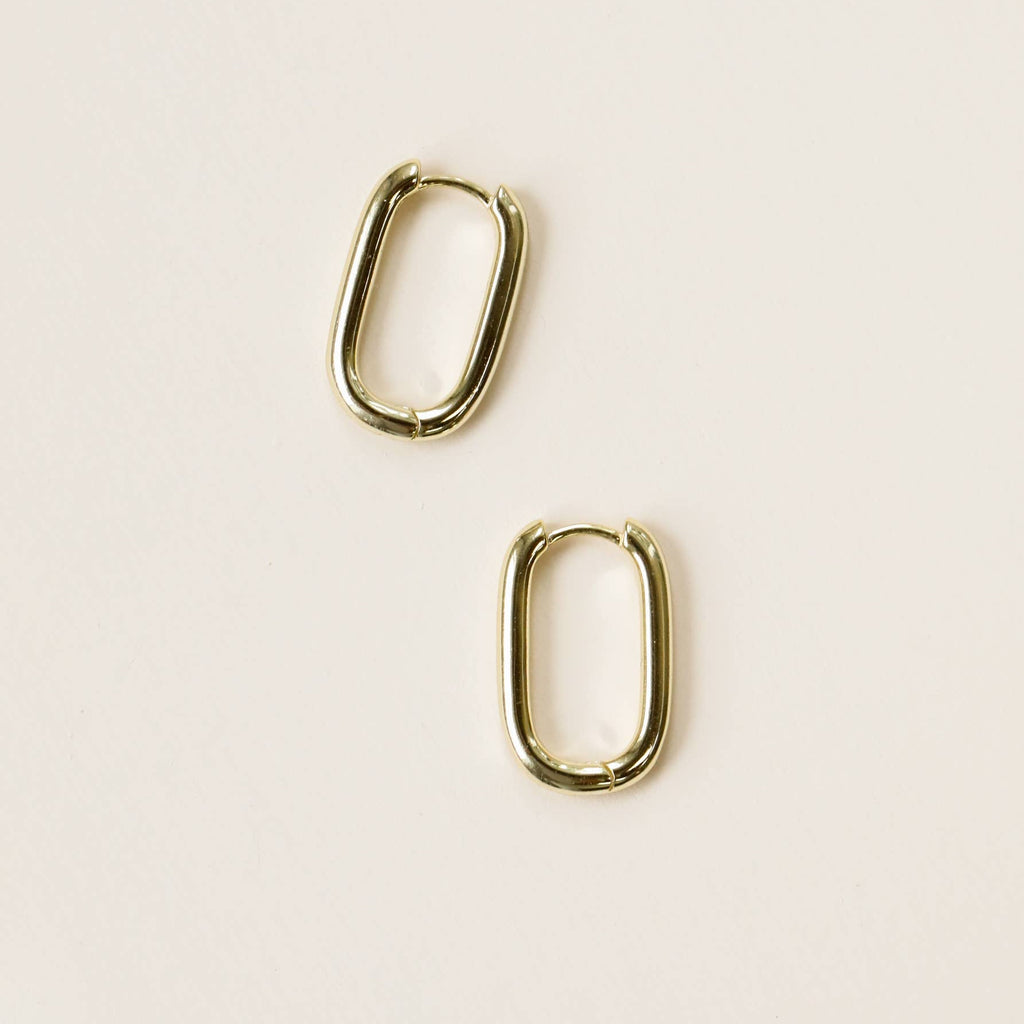 JaxKelly Gold Hoop Large Rectangle Earrings