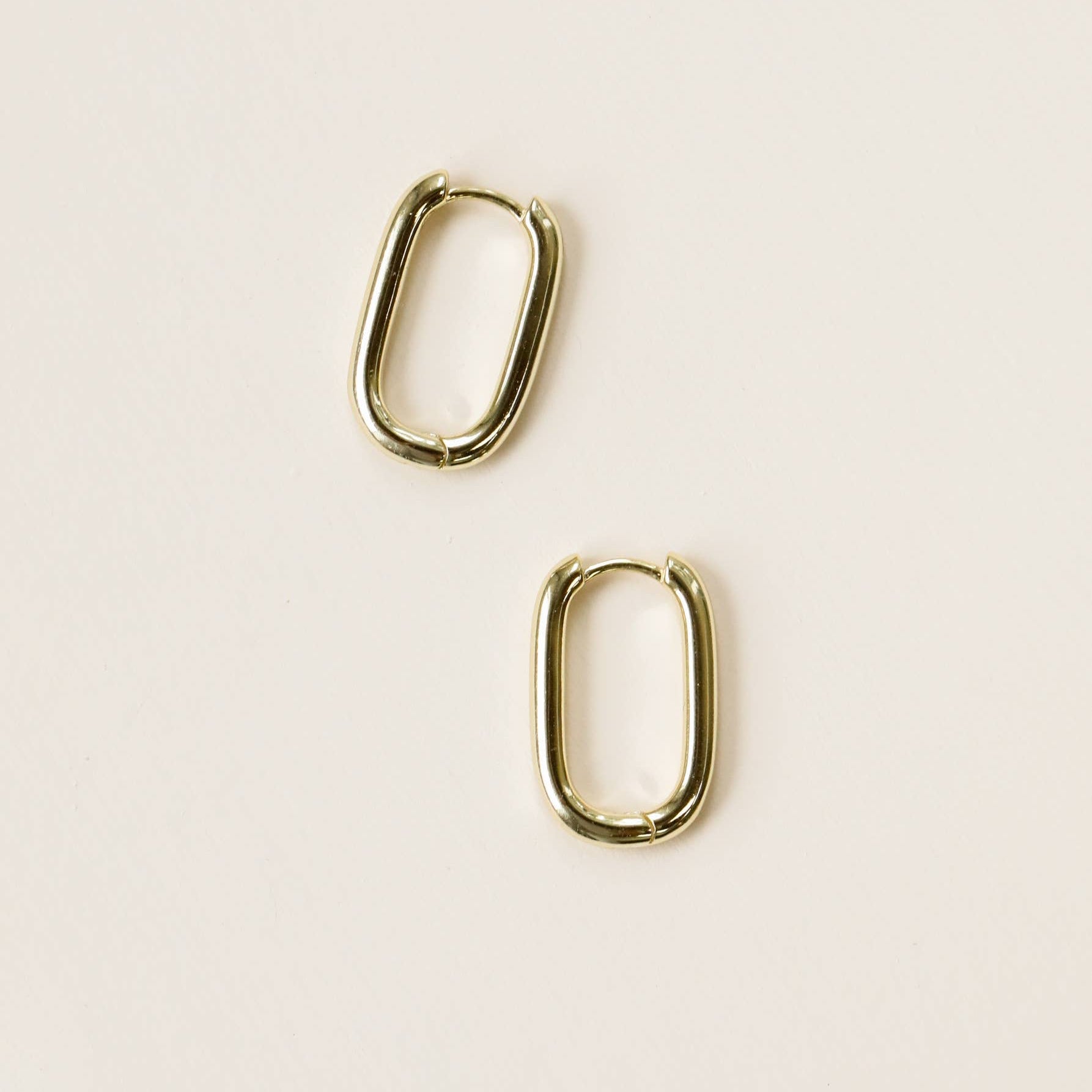 JaxKelly Gold Hoop Large Rectangle Earrings