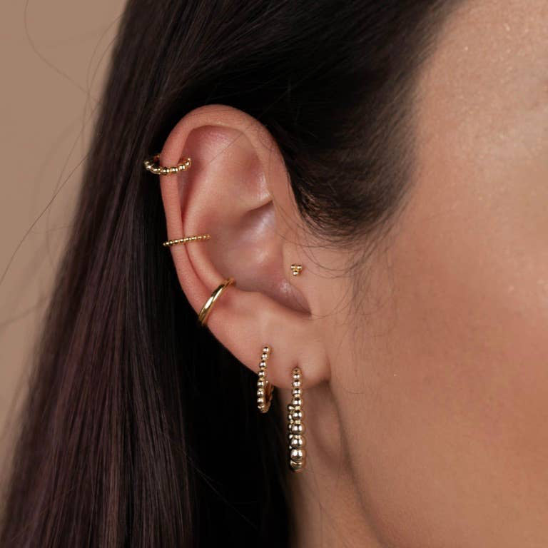 JaxKelly Tiny Ball Hoop Gold Earrings