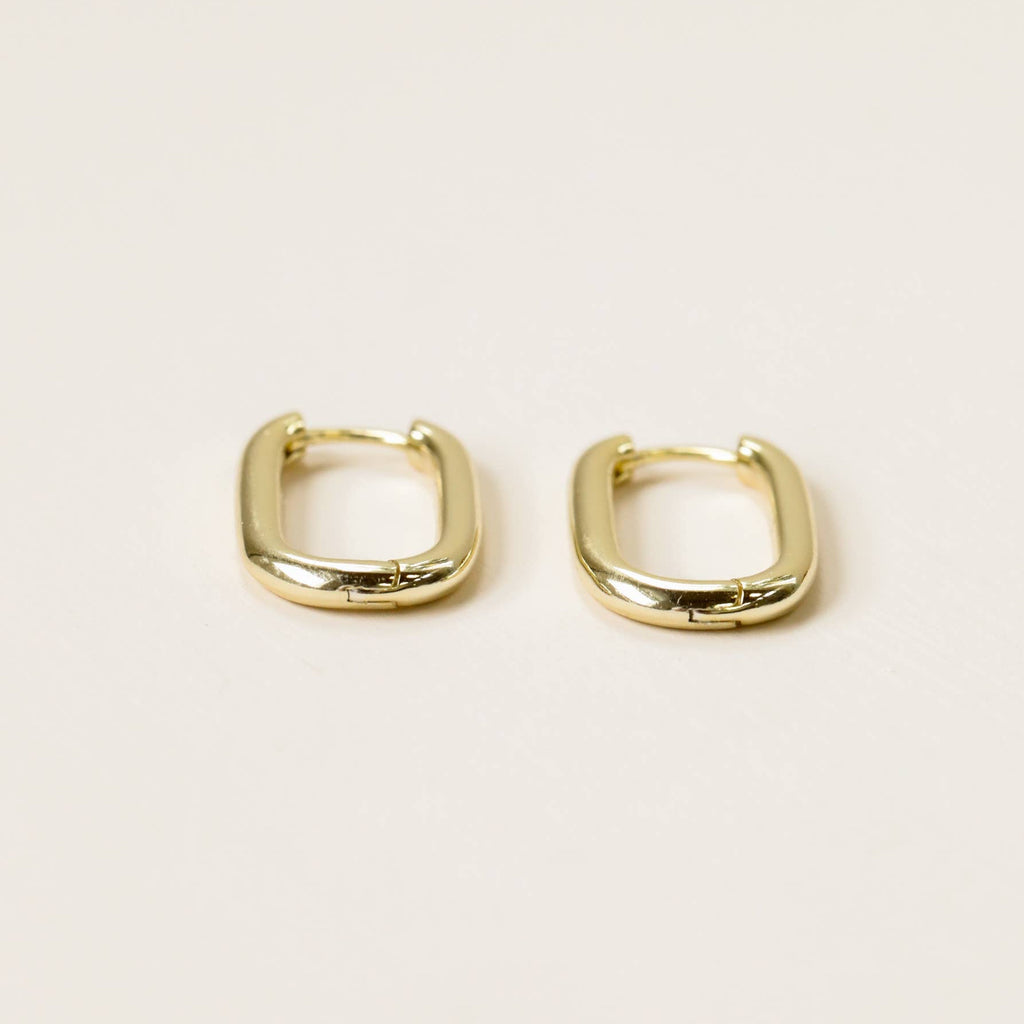 JaxKelly Gold Hoop Large Rectangle Earrings