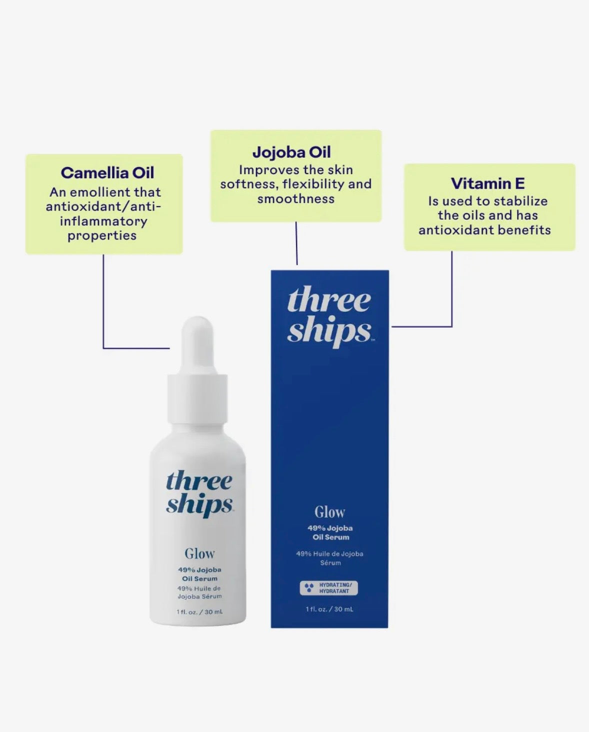 Three Ships Glow 49% Jojoba Oil Serum