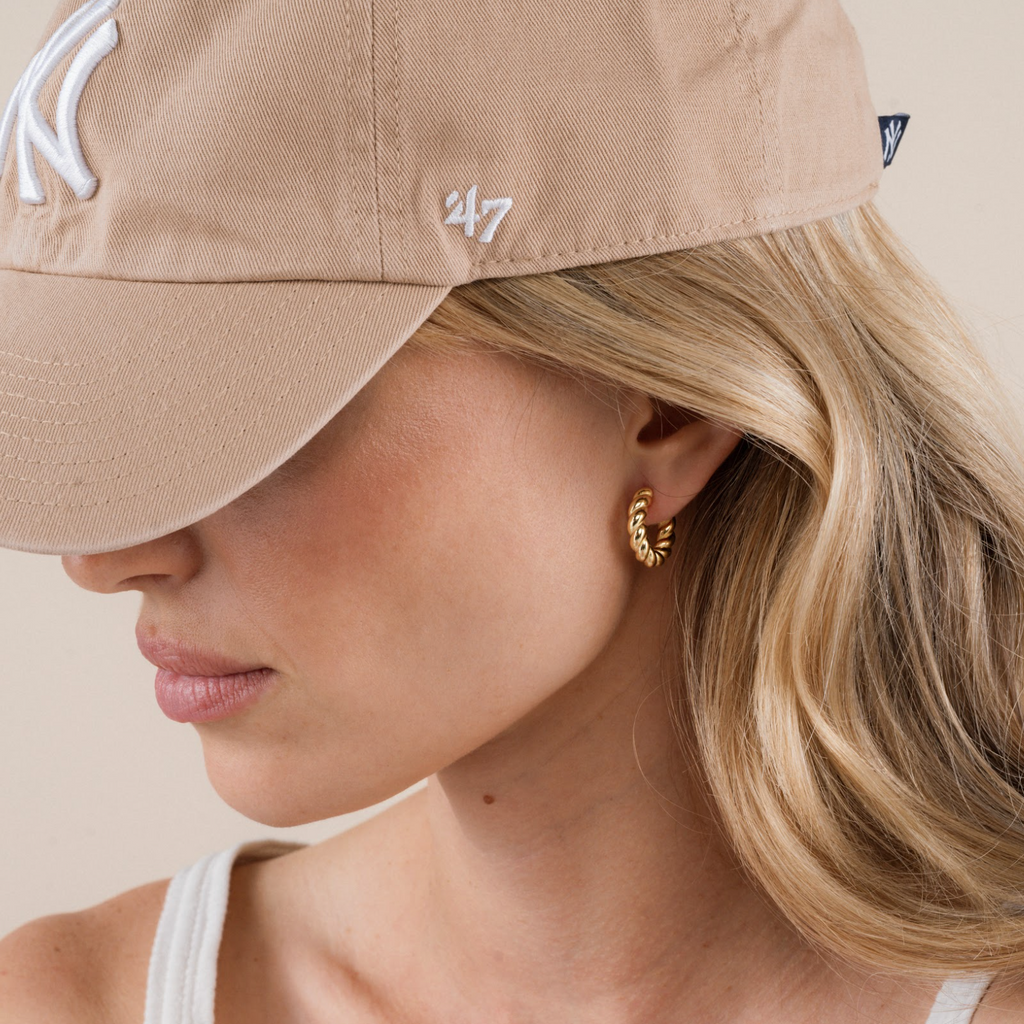 JaxKelly Small Channel Gold Hoop Earrings
