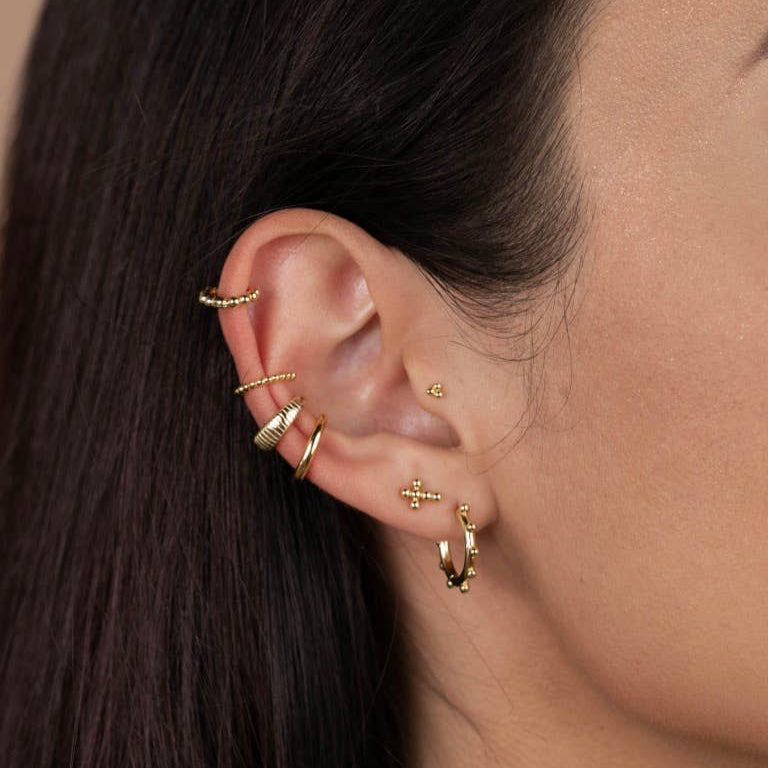 JaxKelly Stud Cross Gold Earrings