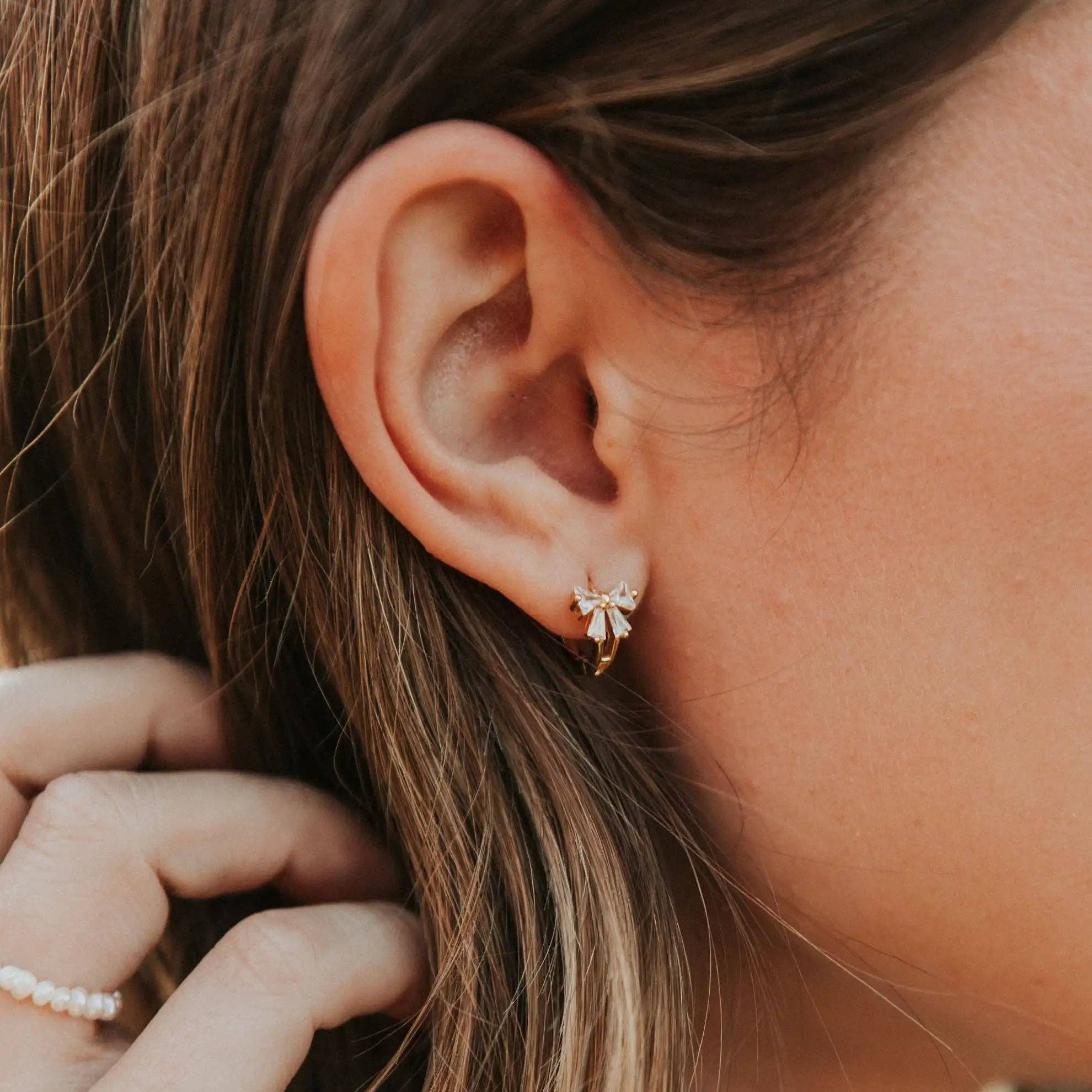 Mauve Jewelry Co.-Lucy Diamond Bow Hoops