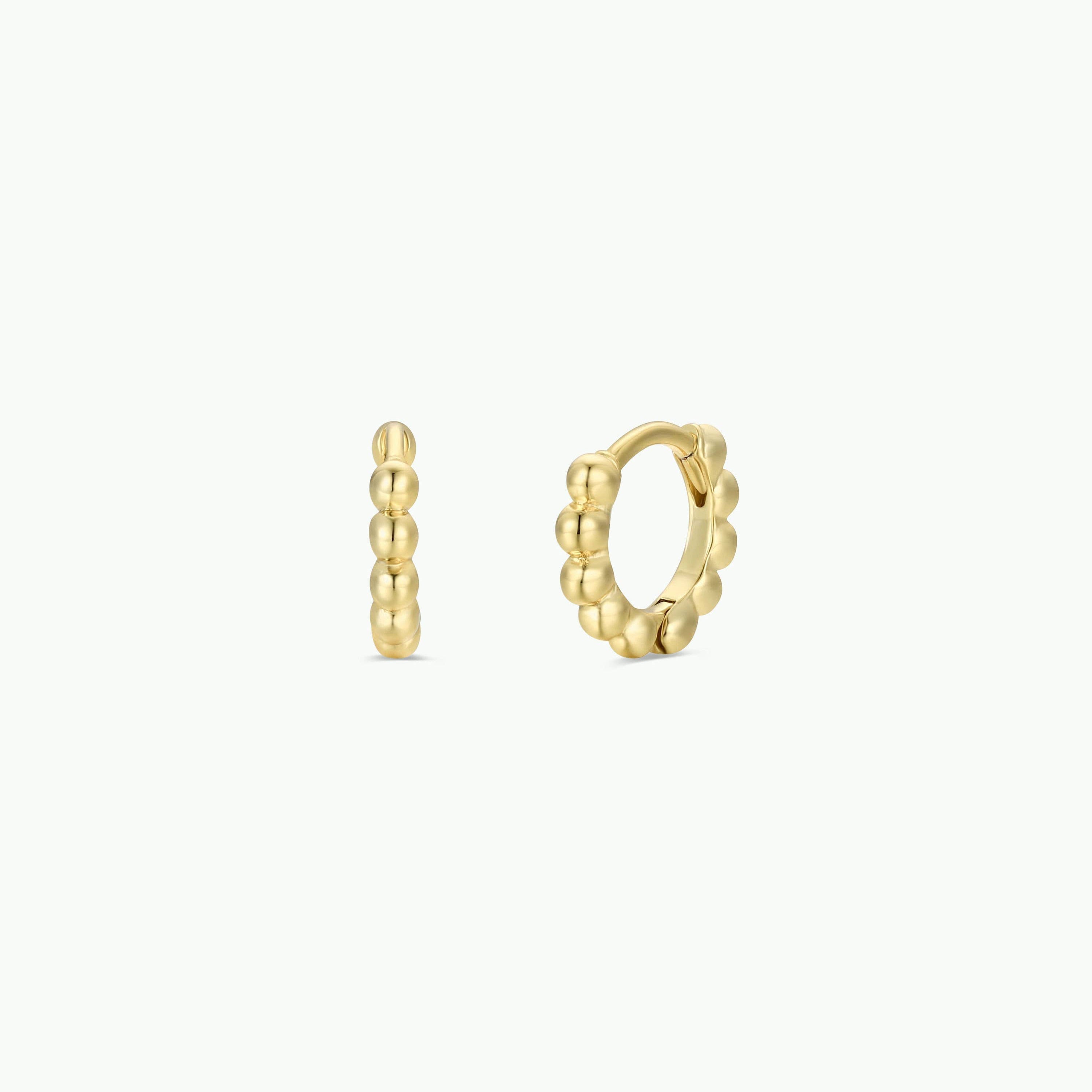 JaxKelly Tiny Ball Hoop Gold Earrings