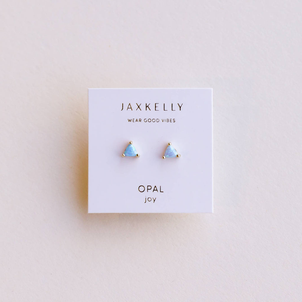 Mini Energy Gem - Fire Opal - Gold Earrings