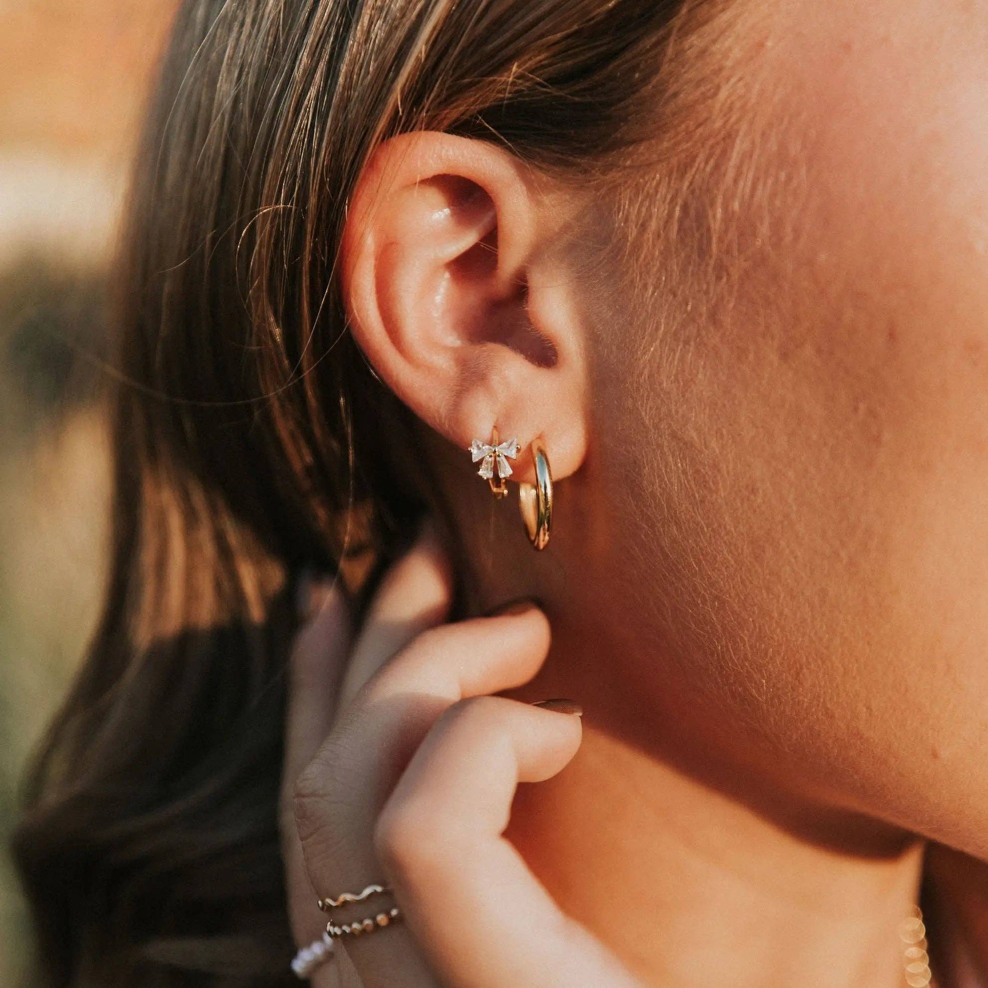 Mauve Jewelry Co.-Lucy Diamond Bow Hoops