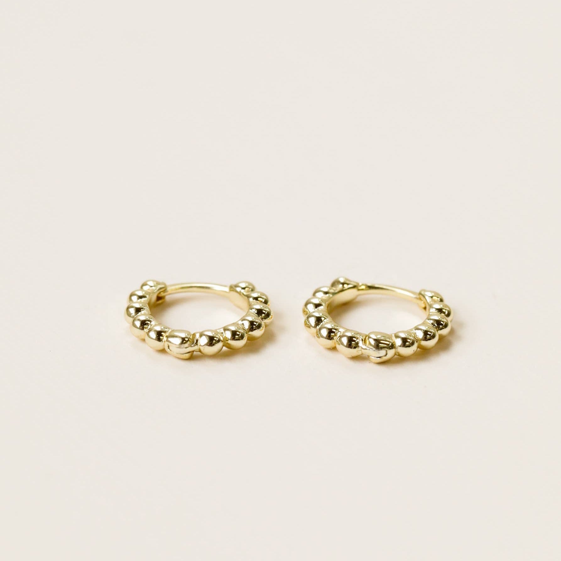 JaxKelly Tiny Ball Hoop Gold Earrings