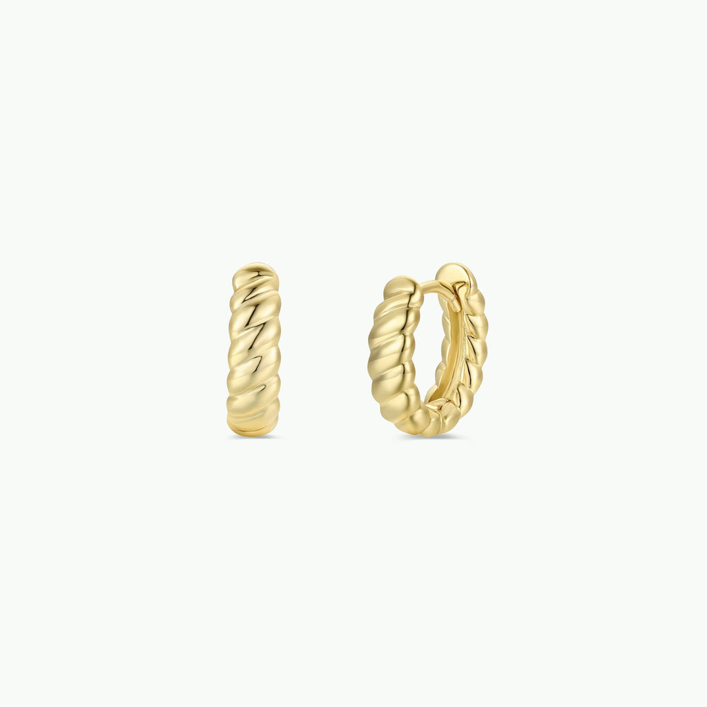 JaxKelly Small Channel Gold Hoop Earrings